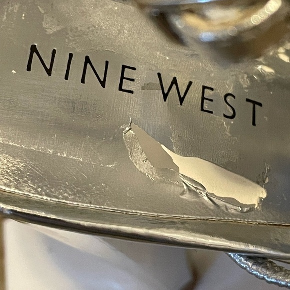 Nine West Y2K Silver Glitter Kidskin Size 7 - Picture 5 of 8